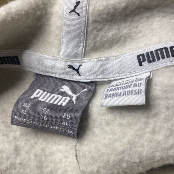 Puma Wm’s Sz XL Tan Cream Camouflage Drop Shoulder Cropped Hoodie Sweatshirt - Picture 4 of 5